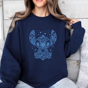 Stitch Sweatshirt, Stitch Disney Jumper, Lilo and Stitch Crewneck, Vacation Sweatshirt, Cute Beach Sweatshirt, Cute Stitch Top image 2