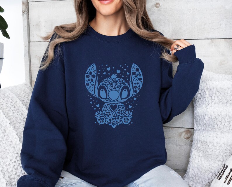 Stitch Sweatshirt, Stitch Disney Jumper, Lilo and Stitch Crewneck, Vacation Sweatshirt, Cute Beach Sweatshirt, Cute Stitch Top image 2