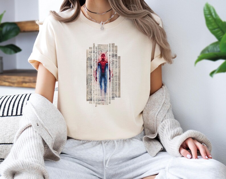 Spiderman T-shirt, Marvel Shirt, Super Hero TShirt, Friendly Neighbourhood Blueprint Top, Comic Book Legend, Avanger Tee, Peter Parker Gift bild 6