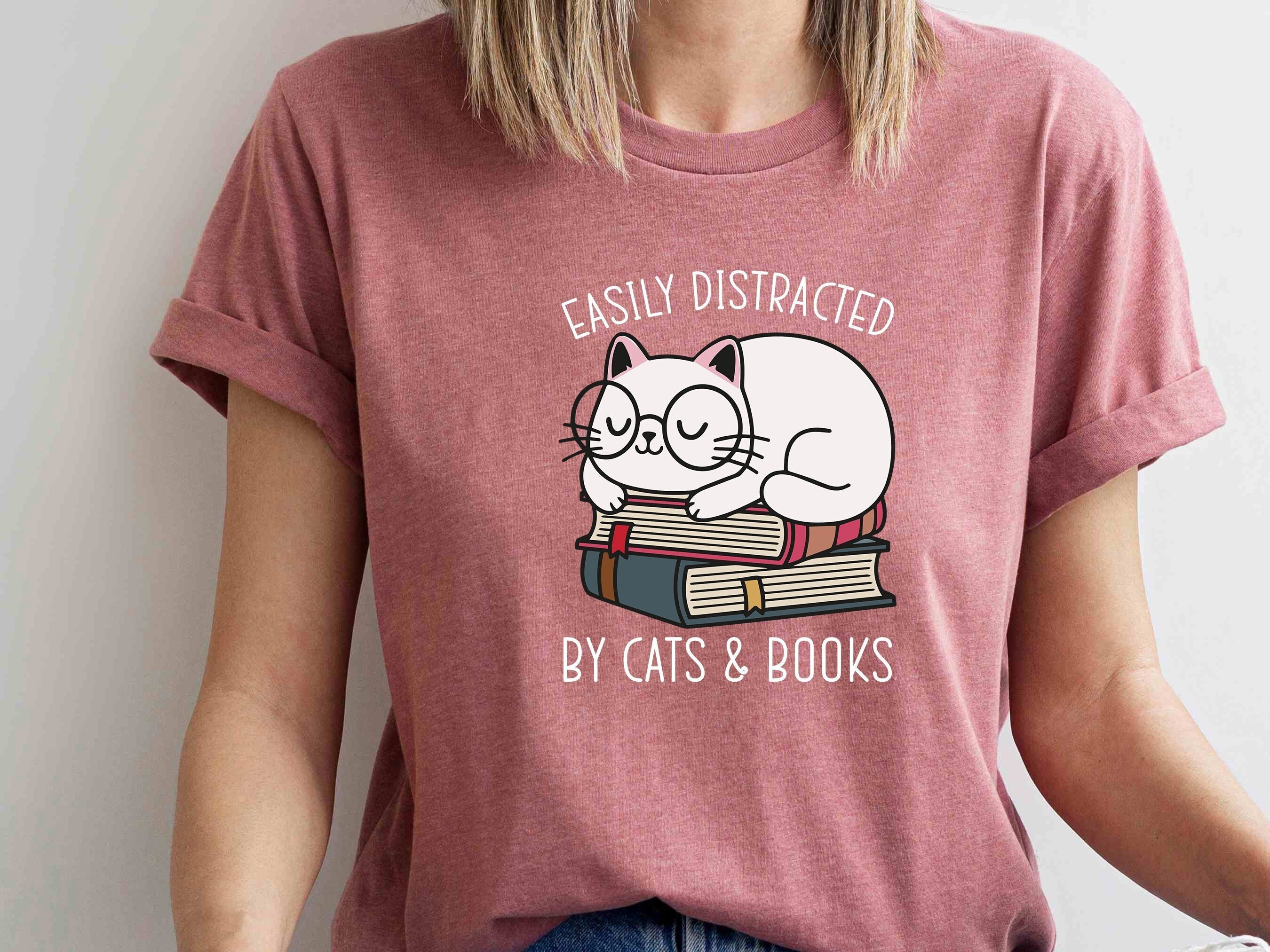 Funny Cats Shirt, Book Loverstshirt, Cats and Books, Cute Cats, Gift