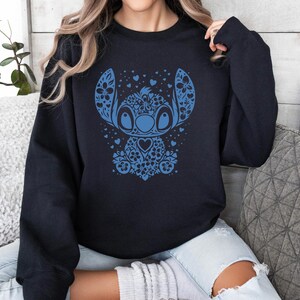 Stitch Sweatshirt, Stitch Disney Jumper, Lilo and Stitch Crewneck, Vacation Sweatshirt, Cute Beach Sweatshirt, Cute Stitch Top image 4