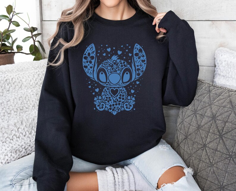 Stitch Sweatshirt, Stitch Disney Jumper, Lilo and Stitch Crewneck, Vacation Sweatshirt, Cute Beach Sweatshirt, Cute Stitch Top image 4