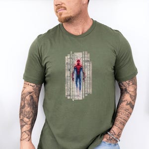 Spiderman T-shirt, Marvel Shirt, Super Hero TShirt, Friendly Neighbourhood Blueprint Top, Comic Book Legend, Avanger Tee, Peter Parker Gift bild 5
