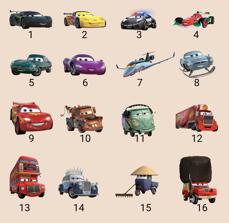 Personalized Cartoon Cars Name Sweatshirt, Disney Cars Crewneck, Lightning Mcqueen Jumper, Fillmore, Francesco Bernoulli, Mater, Doc Hudson image 5