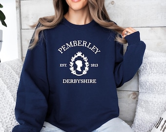 Pemberley 1813 Sweatshirt, Pride and Prejudice Sweater, Bookish Jumper, Book Lover Gift, Women Bookish Top, Book Lovers Gift, Book Jumper