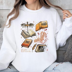 Iron Flame Sweatshirt, Onyx Storm Sweater, Fourth Wing Bookish Top, Fantasy Dragon Jumper, Rebecca Yarros Sweatshirt, Book Lovers Gift image 3