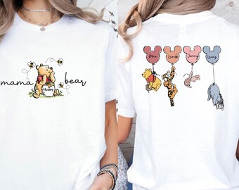 Personalised Mama T-shirt, Custom Kids Name Shirt, Mama Bear Tee,  Mothers Day Gift Tshirt, New Mum T Shirt, Personalised Mama T-shirt