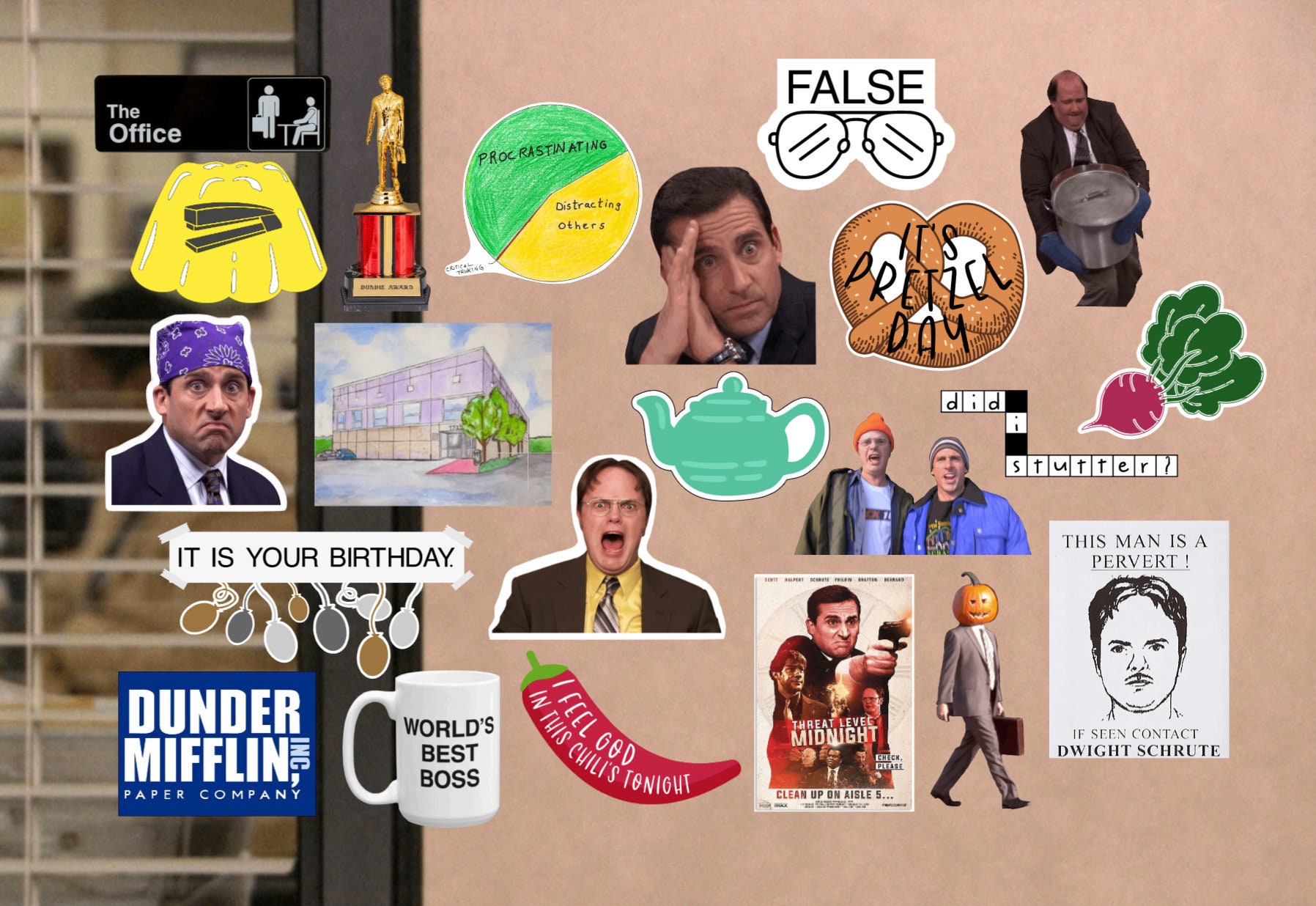 dunder mifflin computer wallpaper Sticker for Sale by jserazio1