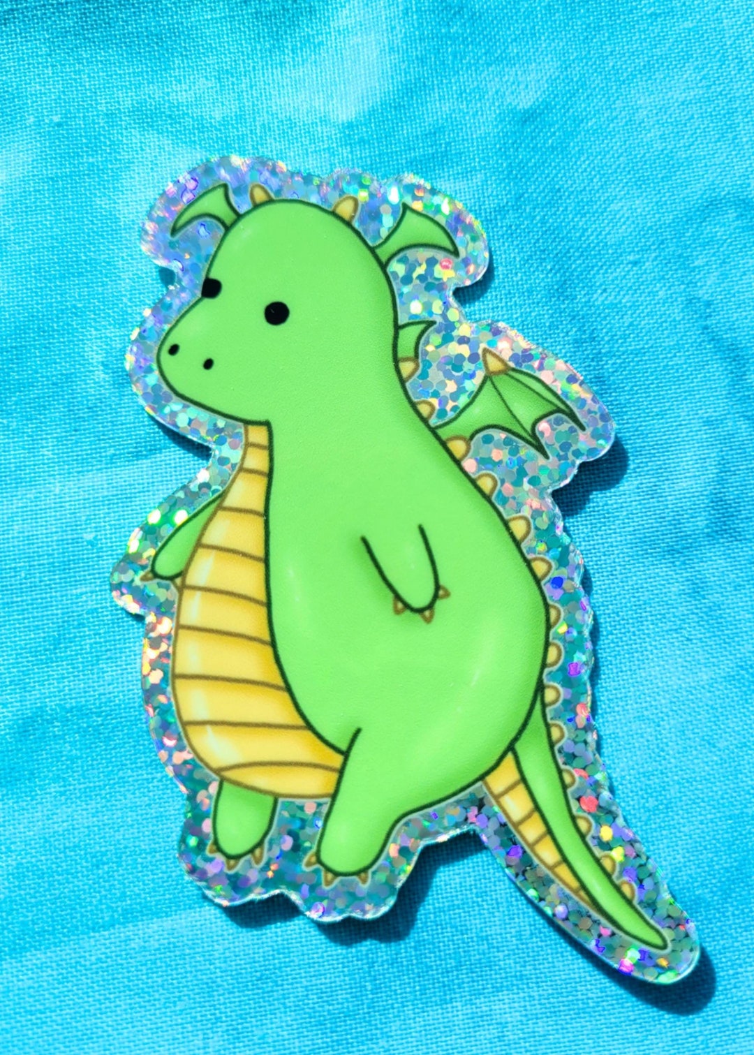 Cute Hand Drawn Baby Dragon Waterproof Glitter Sticker - Gift, Dragon ...