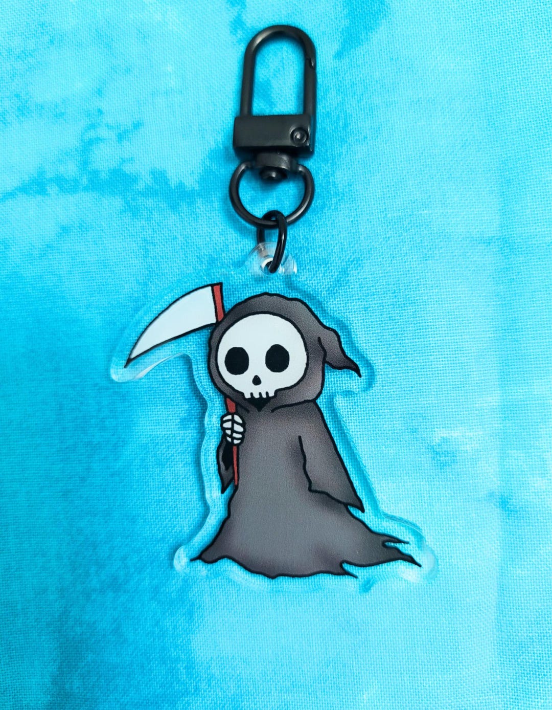 Kawaii Hand Drawn Grim Reaper Acrylic Keychain - Keychain, Grim Reaper ...
