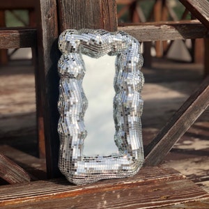 Disco Ball Mirror 35cm Mosaic Tiles Funky Wall Frame Decor