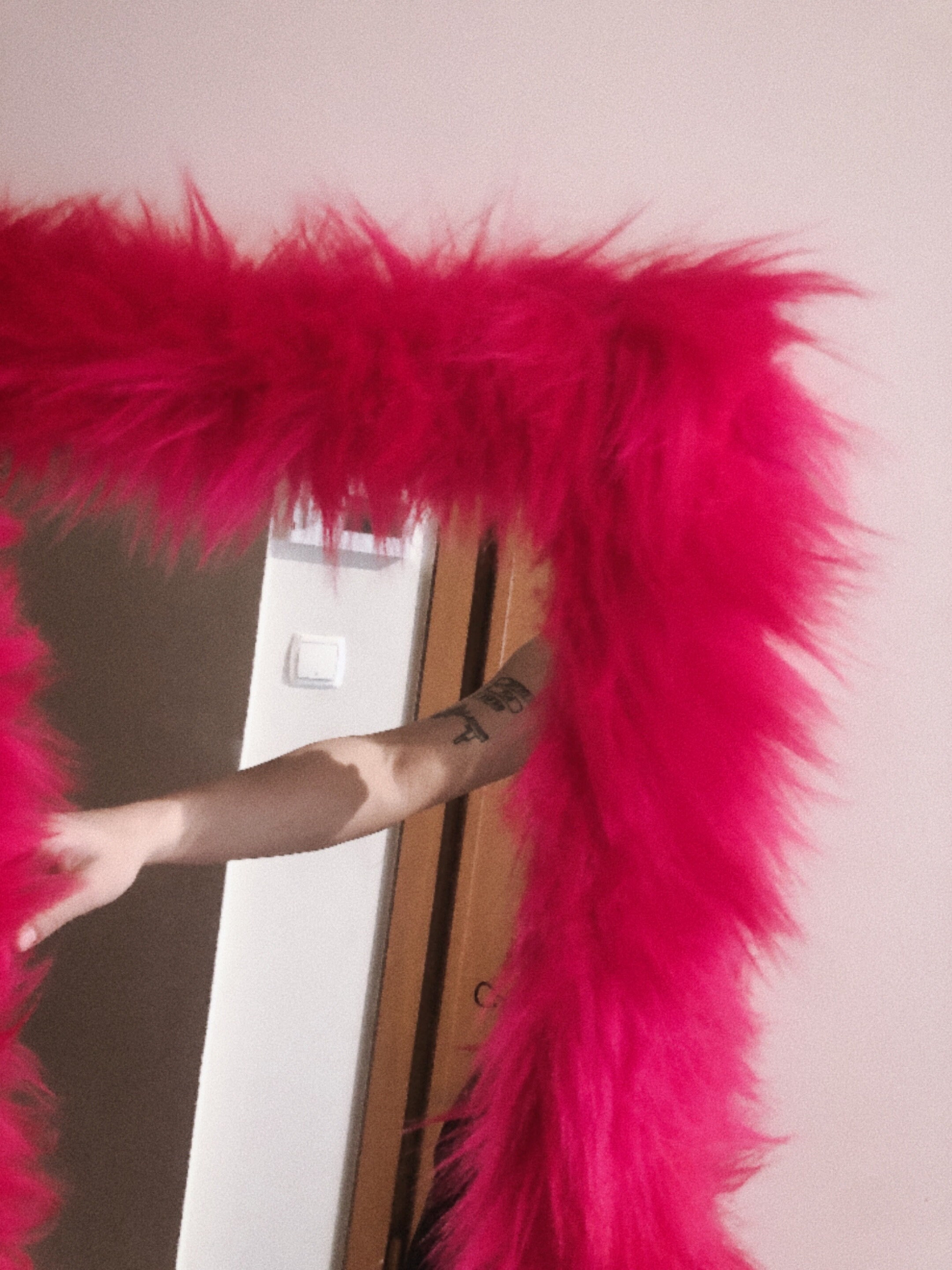 Furry Pink Plush Full Size Mirror , Aesthetic Funky Decor Etsy