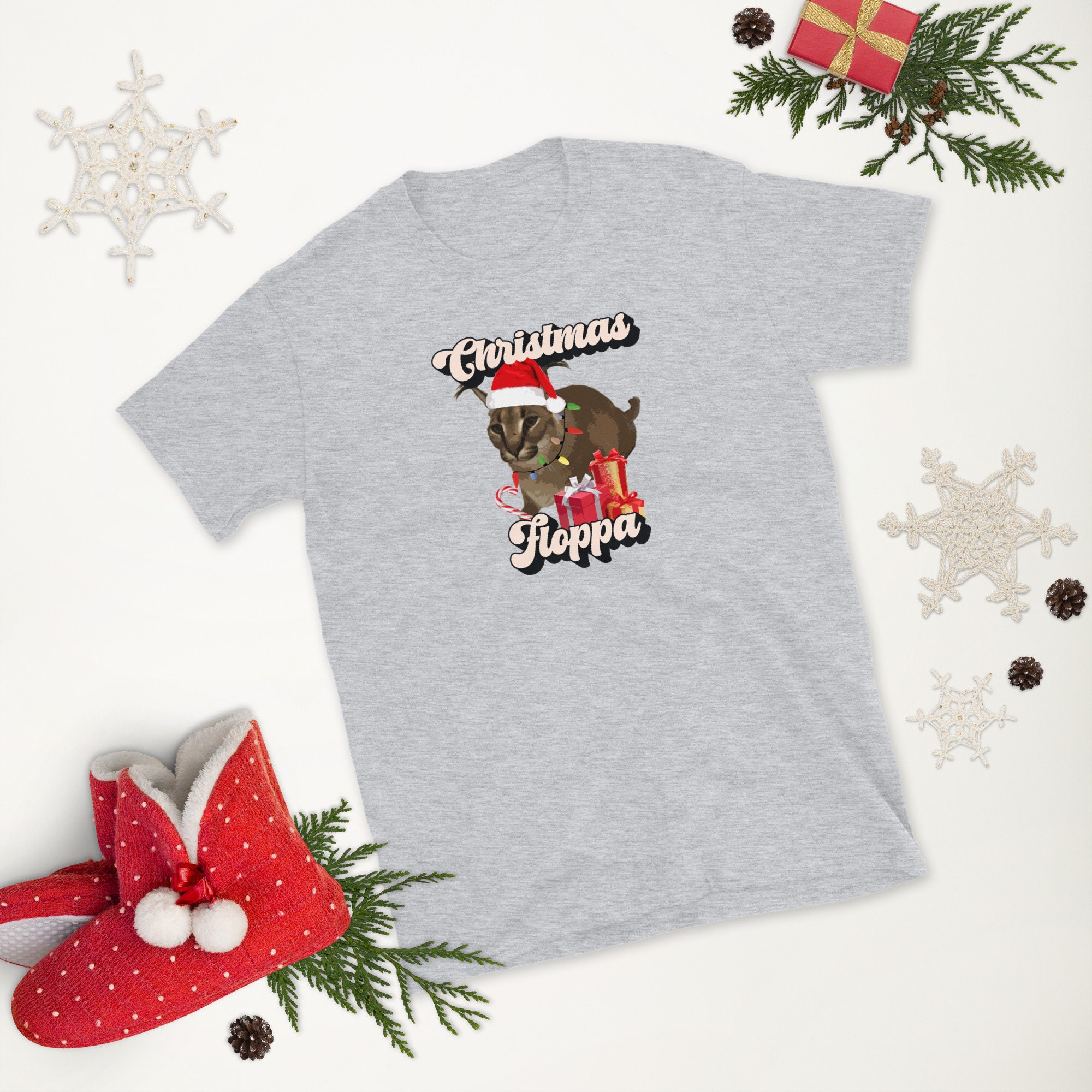 Christmas Big Floppa Meme T-shirt Funny Festive Caracal -  Israel