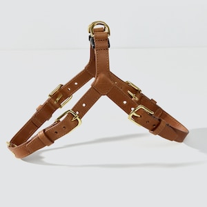 Tan Real Leather Dog Harness | Dog Accessory | Comfortable Dog Chest Harness | Small, Medium and Large Dog Harnesses