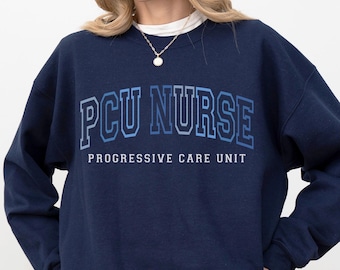Sudadera para enfermera de la UCI, Suéter de cuello redondo para enfermera de la Unidad de Cuidados Progresivos, Regalo para enfermera de la UCI, Regalo de agradecimiento para enfermera de la UCI, Regalo de graduación para enfermera de la UCI