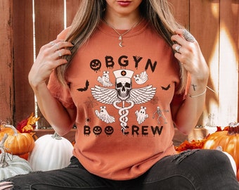 OBGYN Halloween Comfort Colors Shirt, OBGYN Boo Crew Nurse Shirt, Obstetrics and Gynecology Doctor Halloween Group T-Shirt, OBGYN Nurse Gift