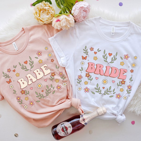 Bride Babe Bachelorette Shirts I do Crew Bach Crew Shirts Wildflower Bride Babe Shirts Bridesmaid Team Bride Shirts Retro Boho Bachelorette