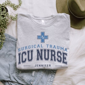 Custom Surgical Trauma ICU Nurse Shirt, Personalized Surgical Trauma Intensive Care Unit Tshirt, Gift for STICU Nurse, STICU Nurse Team Tee