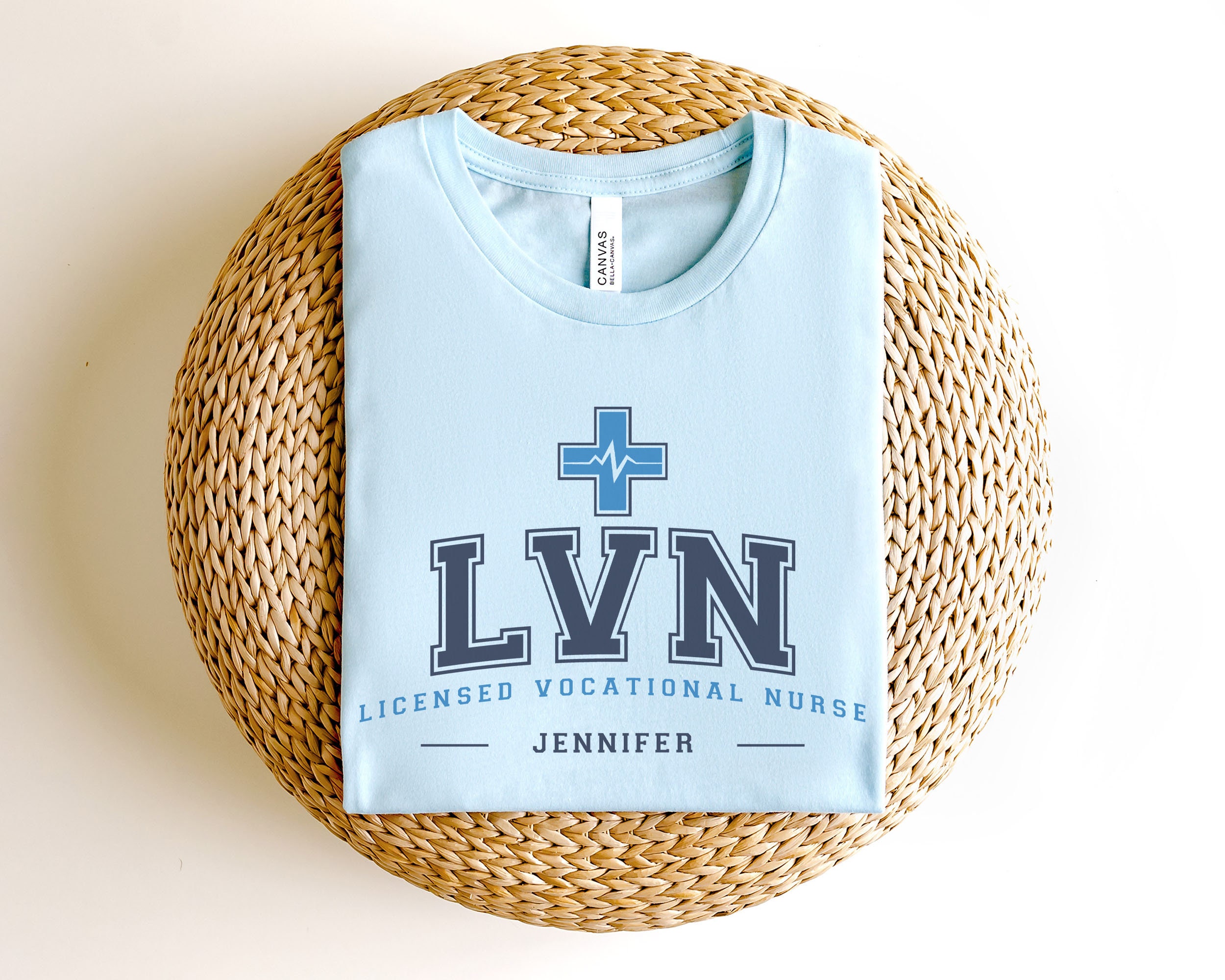 Custom LVN Shirt, Personalized Licensed Vocational Nurse Gift, LVN Nurse Graduation Gift, Licensed Vocational Nurse Crewneck Team T-Shirt