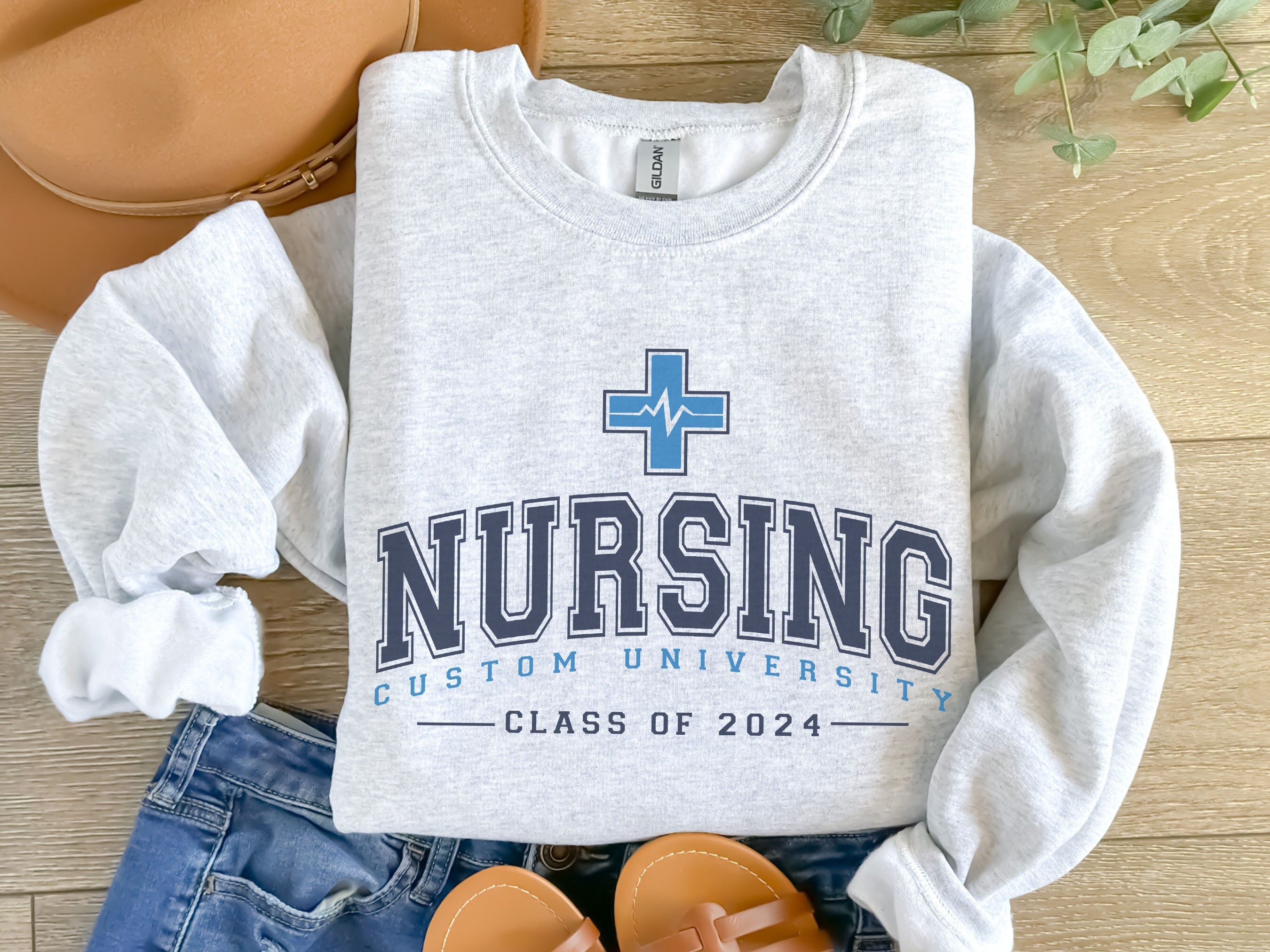 Custom Nursing School Sweatshirt, Personalized Nursing Student Gift, Future Nurse University Class of 2025 Sweater,College Of Nursing Unisex