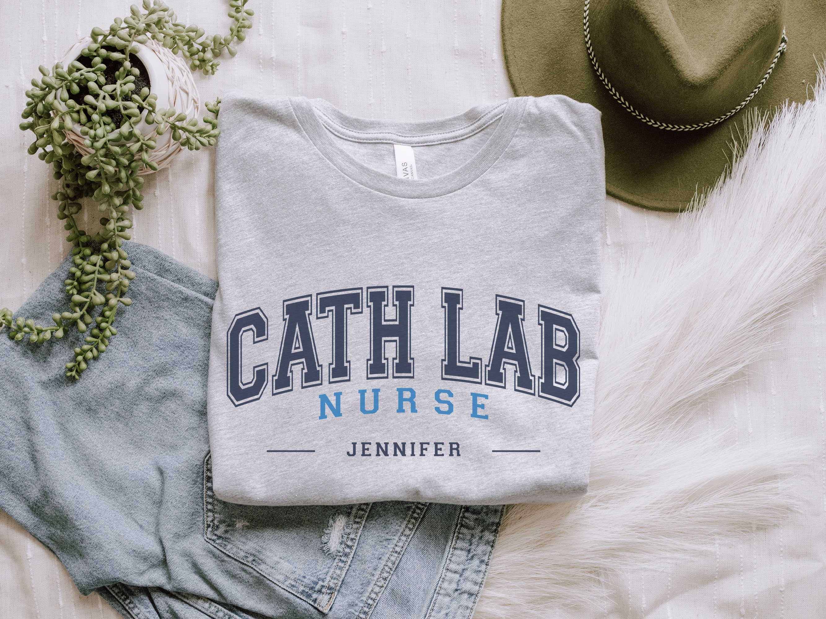 Custom Cath Lab Nurse Shirt, Personalized Cathlab Nurse Graduation Gift, Cath Lab Crew Unisex Crewneck T-Shirt, Cardiac Activation Team Tee