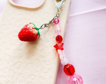 STRAWBERRY Phone Charm (CUSTOMIZABLE)