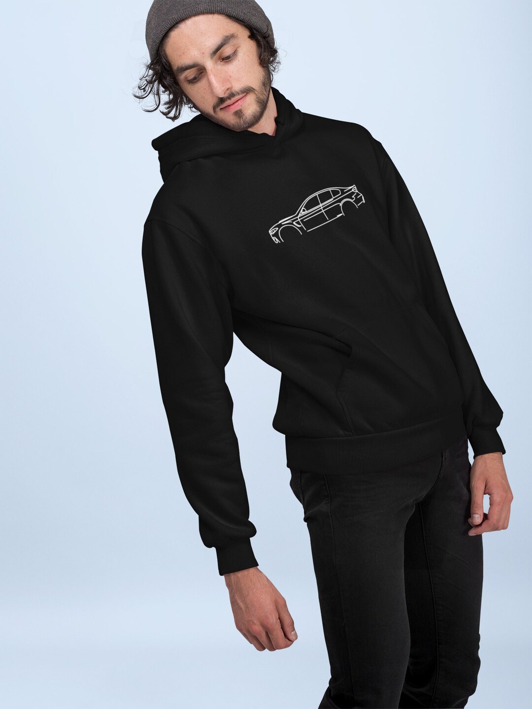 BMW M3 F80 Line Art Hoodie, Premium BMW Silhouette Sweatshirt, Bmw M3 ...