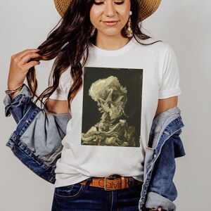 Van Gogh Shirt Gifts Painting Aesthetic Clothing Renaissance Shirts Dark Academia Art History Tee Artist Skull of a Skeleton