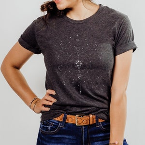 Solar System Celestial Shirt, Moon Graphic T Shirt, Moon Phase Astrology, Astronomy, Planets T Shirt, Boho, Oversized