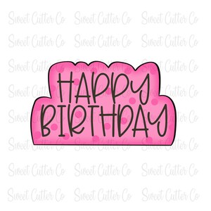 Happy Birthday Plaque Cookie Cutter