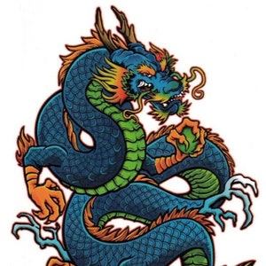 Temporäres Tattoo im Manga-Stil mit chinesischem Drachen