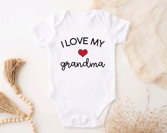 I Love My Grandma Onesie, I Love My Grandpa Onesie, Love My Nonna Onesie, Love my grandparents T-shirt, Custom Gift for Grandparents, Love