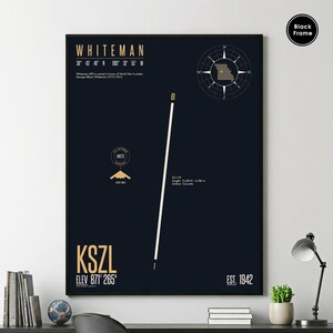 Whiteman Luftwaffenbasis (KSZL), Militärflugplatz, Militärpiste, Karte des US-Stützpunkts, US Air Base Karte