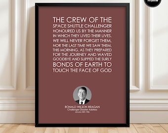 Cristian Reagan Challenger Adressdruck, Inspirational Quote Poster