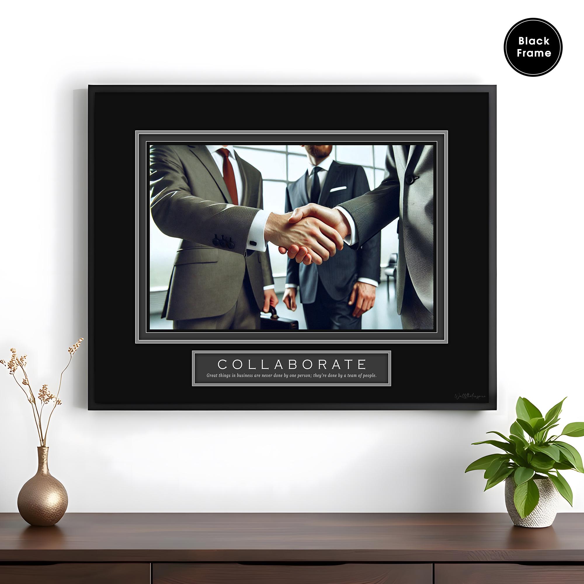 Quadro Su Tela Motivazionale Con Frase In This Office We Do Teamwork – Poster Ispirazionale Per Ufficio 29,2x38,1 Cm