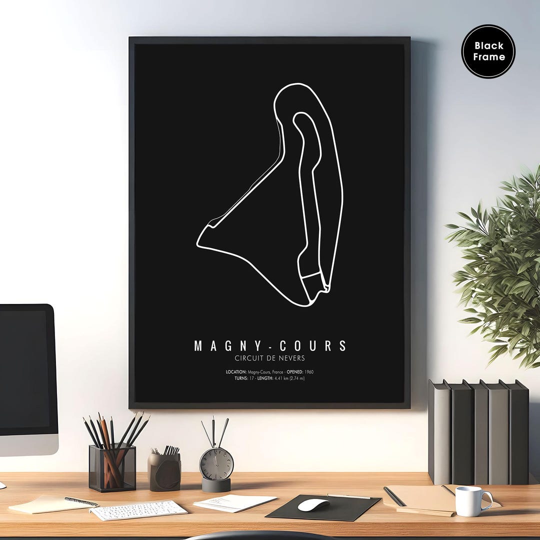 Magny-cours F1 Circuit Map Art, Race Track Poster - Etsy