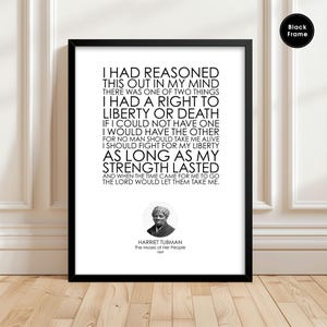 Harriet Tubman, The Moses of Her People, Abolitionist, Abolitionist Poster, Harriet Tubman Print, Political Quotes, Political Poster