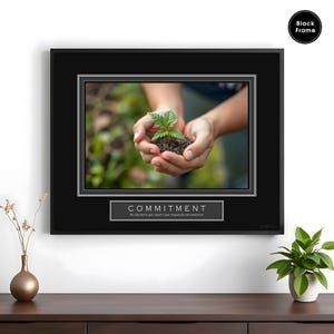 Citat om engagemang, väggkonst för kontoret, inspirerande tryck