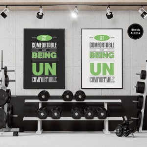 Get Comfortable, Gym Poster, Gym Wall Art, Gym Motivational Poster, Gym Motivation Wall Art, Gym Prints, Workout Wall Art, Workout Poster