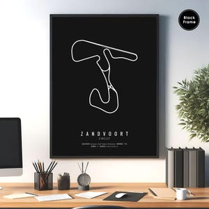 Circuit Zandvoort, F1-circuit, F1-circuit muurkunst, F1-racebaan, F1-circuitkaart, Formule 1-circuit, kunst racebaan, poster racebaan, poster racebaan