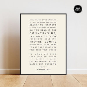 France, French, National Anthem, La Marseillaise, National Songs, Patriotic Songs, Patriotic Decor, Patriotic Wall Decor, Nationalism