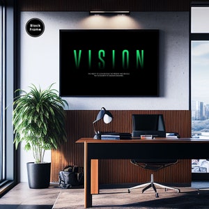 Visión, póster motivacional para la oficina, arte mural motivacional para la oficina, arte mural con citas motivacionales, arte mural motivacional para la oficina