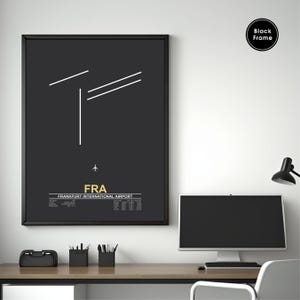 Frankfurt International Airport, FRA, Airport Map Art, Airport Code Art, Airport Sign, Airport Code Map, Airport Map Art, Airport Print