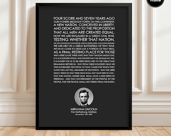 Abraham Lincoln Lincoln Adress-Druck | Historische Reden Wandkunst