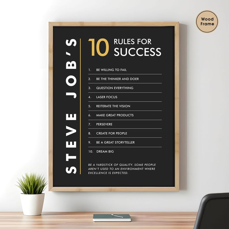 Steve Jobs 10 Rules for Success Poster | Entrepreneur Wall Art Bild 3