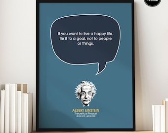 Poster con citazioni di Albert Einstein, fisico teorico, citazioni famose
