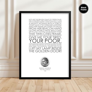 Emma Lazarus, The New Colossus, The New Colossus Poem, New Colossus, Emma Lazarus Poem, Sonnet, Women’s Activist, Poem Print, Poem Poster