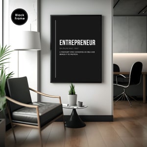 Entrepreneur Definition Poster, Motivational Wall Art, Motivational Office Wall Art, Office Wall Décor, Entrepreneur Gift, Success Sign