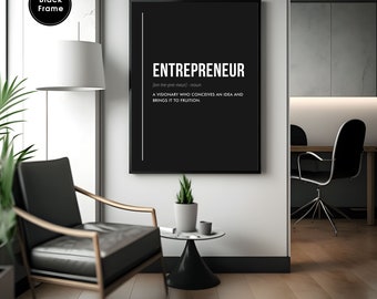 Entrepreneur Definition Poster | Motivational Inspirational Wall Art