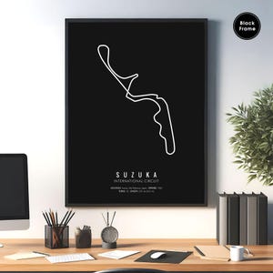 Suzuka Circuit, F1-circuit, F1-circuit kunst aan de muur, F1-racebaan, F1-circuitkaart, Formule 1-circuit, racebaankunst, racebaanposter